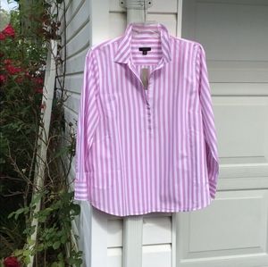NWT J. Crew Pretty Pink White Striped Tunic